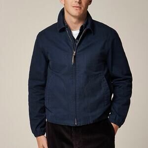 J.Crew Mens Herrington Utility Jacket Cotton Twill Navy Blue Size Medium NWT